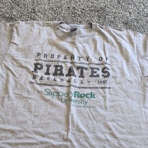 Property of Pirates Baseball Slippery Rock University Tee - Gray